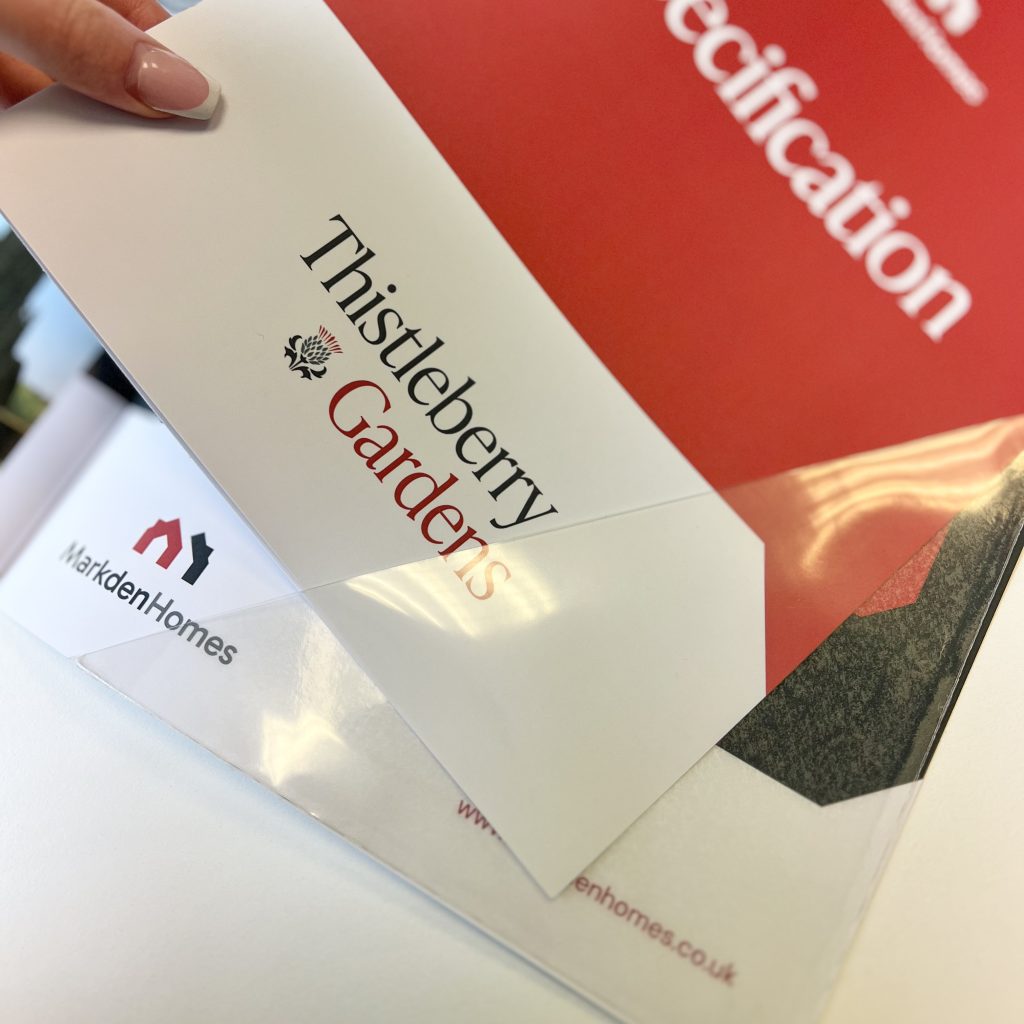 image of printed branded folder for Markden homes
