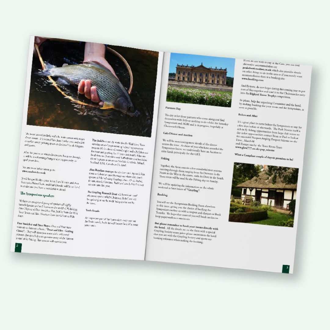 Bespoke newsletter with images and informative text for The Grayling Society